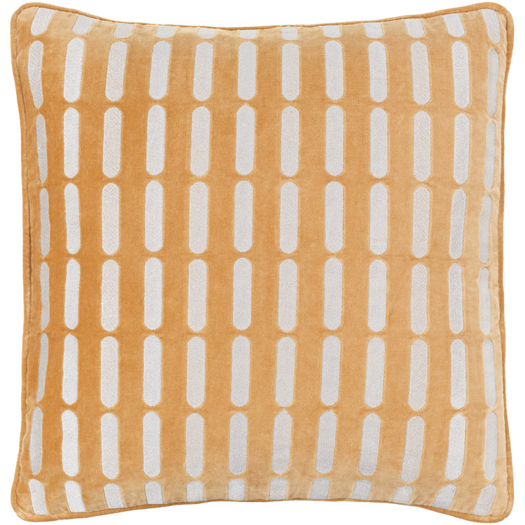 Persian Orange and White Geometric Cotton Throw Pillow