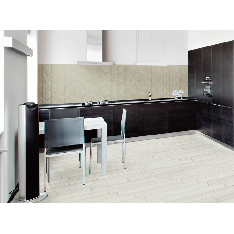 Bianco 12" x 15" Matte Porcelain Chevron Mosaic Tile