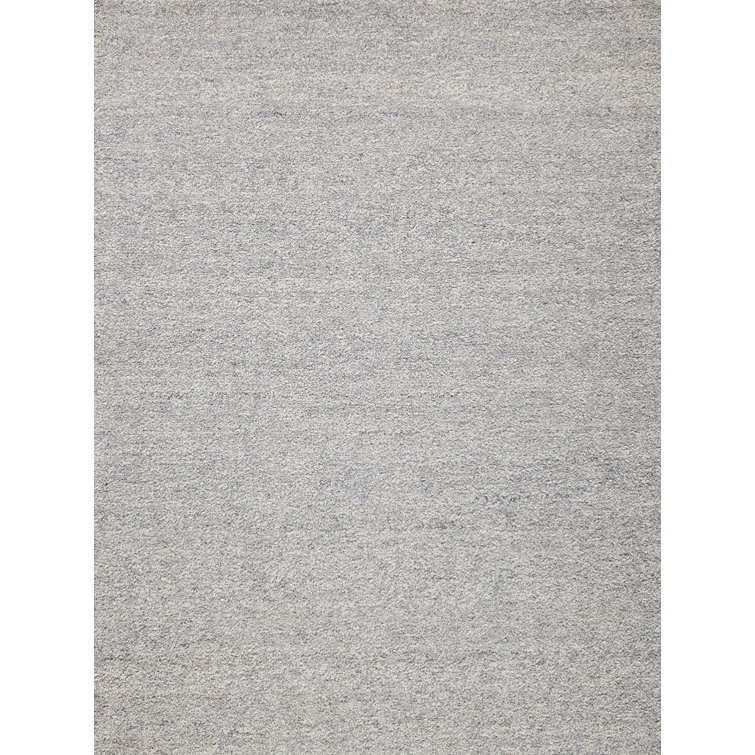 Handmade Ivory and Light Gray Wool Rectangular Area Rug, 10' x 14'