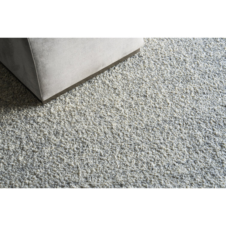 Handmade Ivory and Light Gray Wool Rectangular Area Rug, 10' x 14'