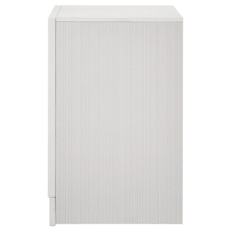 Elegant White 2-Drawer Nightstand with Hidden Jewelry Tray