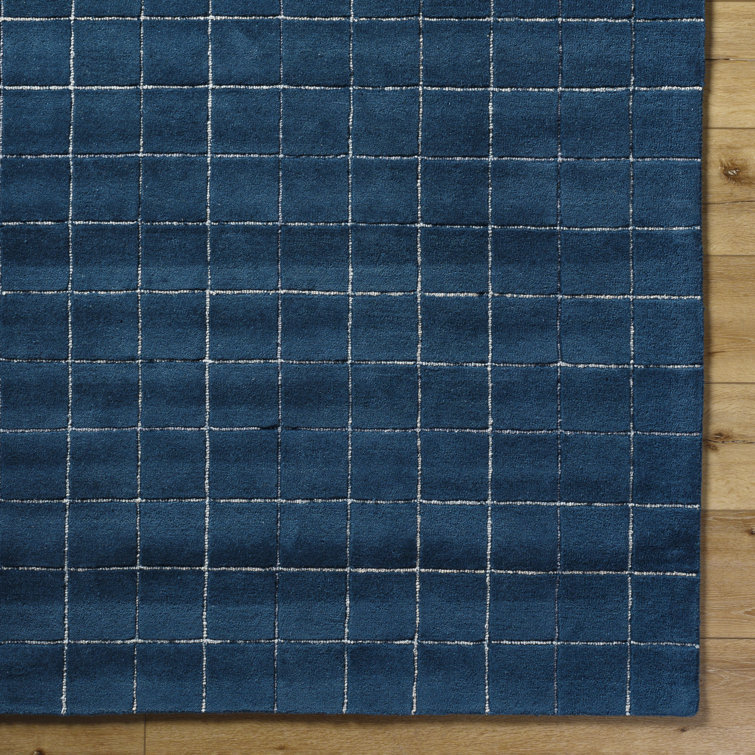 Mallory Blue Hand Tufted Wool Rectangular Area Rug