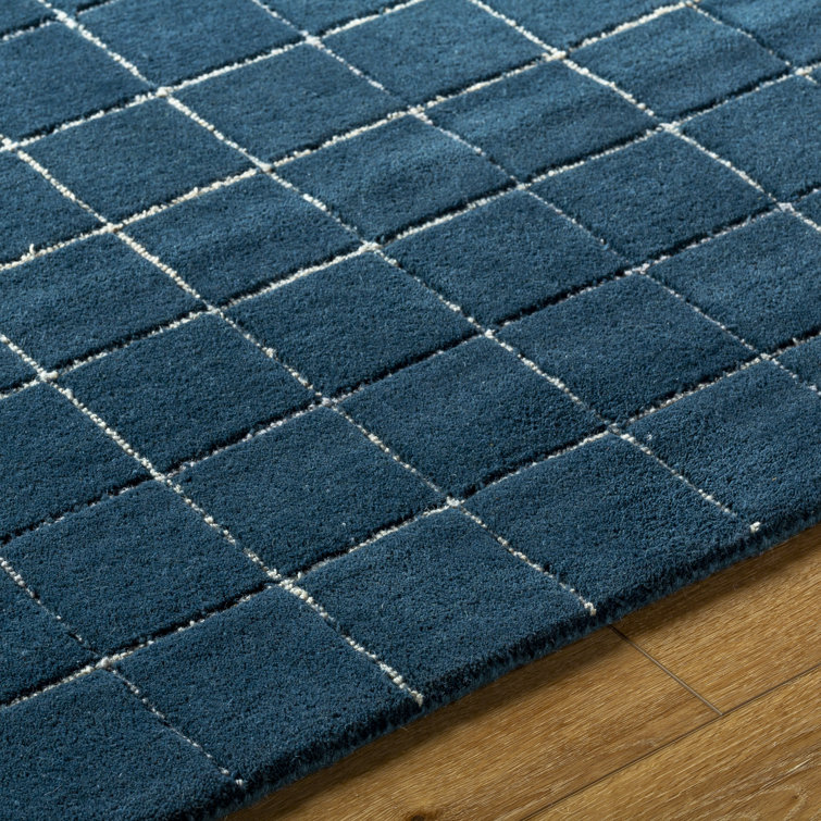 Mallory Blue Hand Tufted Wool Rectangular Area Rug