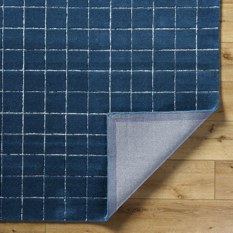 Mallory Blue Hand Tufted Wool Rectangular Area Rug
