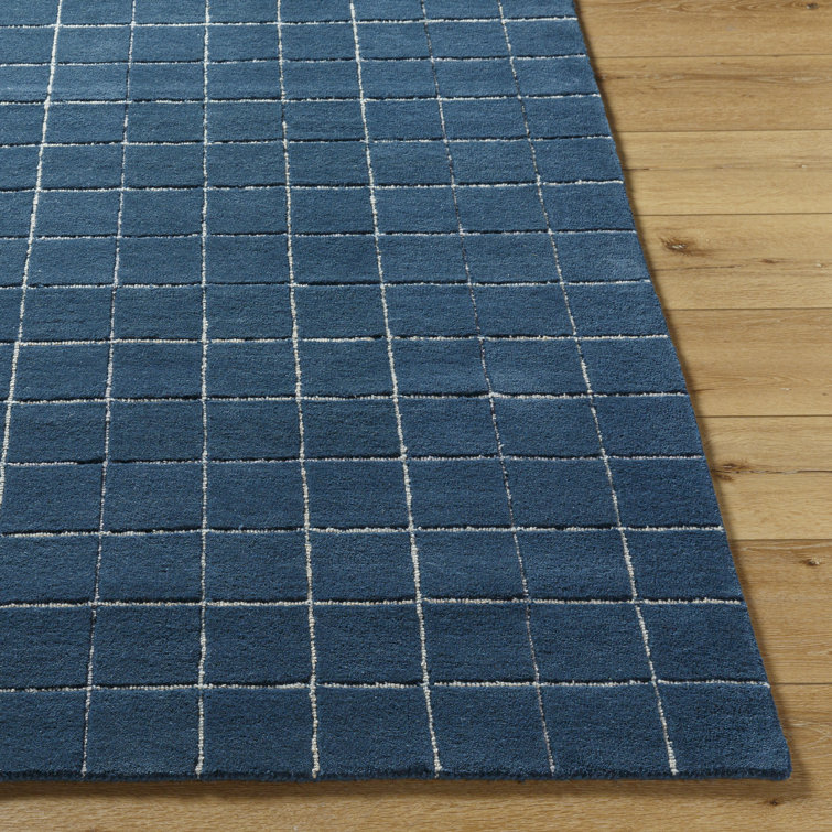 Mallory Blue Hand Tufted Wool Rectangular Area Rug