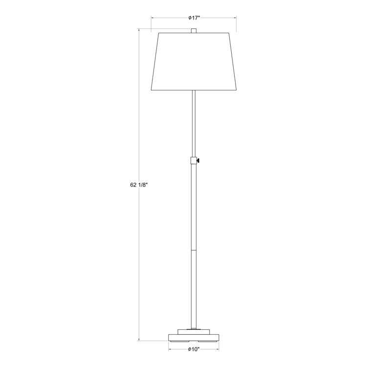 Adjustable Black and Gold Iron Floor Lamp with Linen Shade