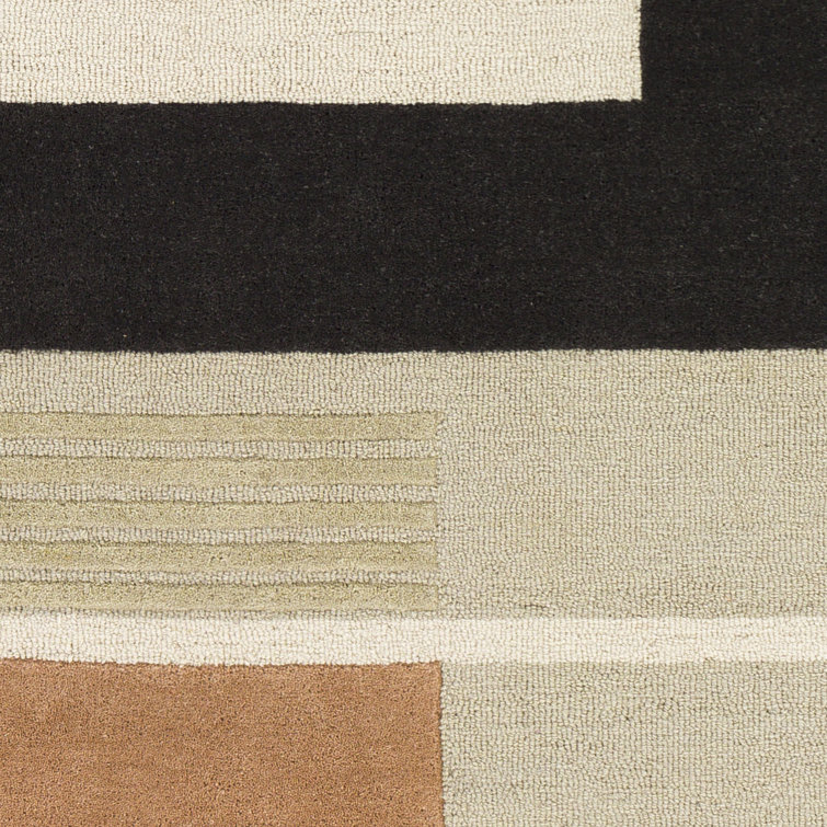 Moraine Black Spot Tufted Wool Rectangular 8' x 10' Rug