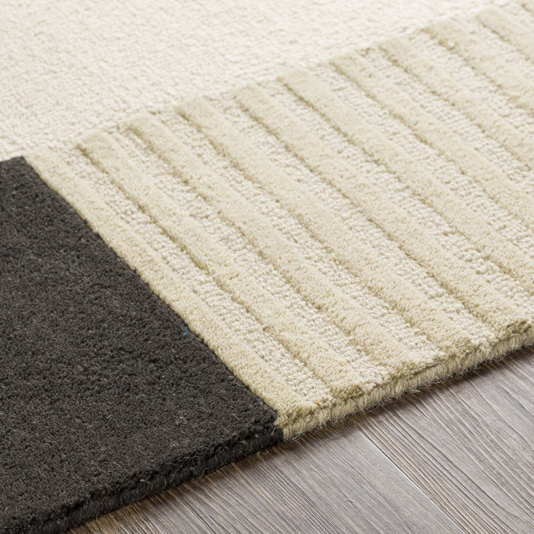 Moraine Black Spot Tufted Wool Rectangular 8' x 10' Rug