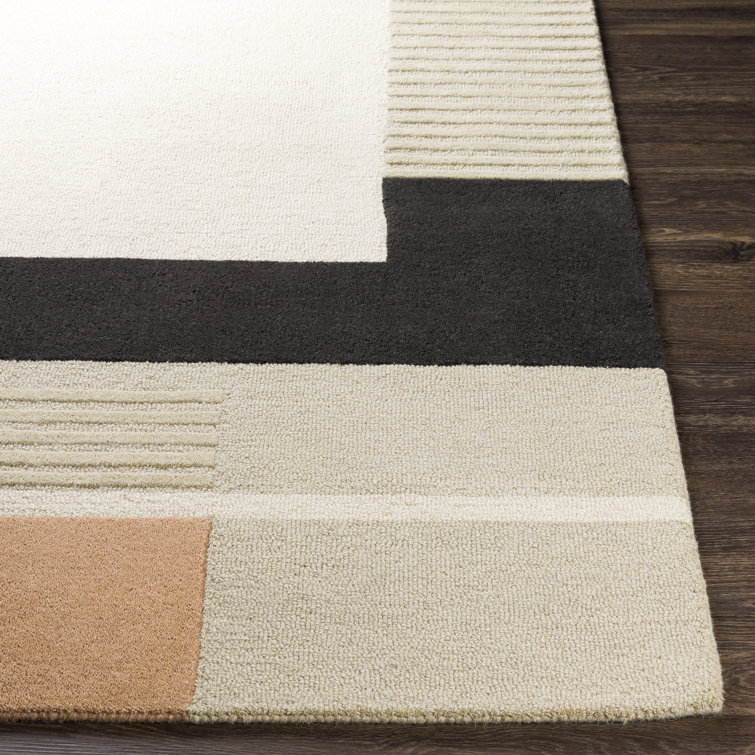 Moraine Black Spot Tufted Wool Rectangular 8' x 10' Rug