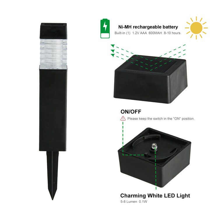 Black LED Dusk to Dawn Pathway Light Set of Six
