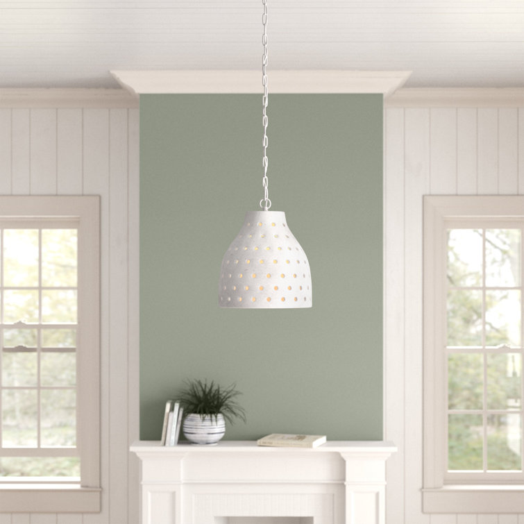 Coastal Charm Textured Matte White Ceramic Pendant Light