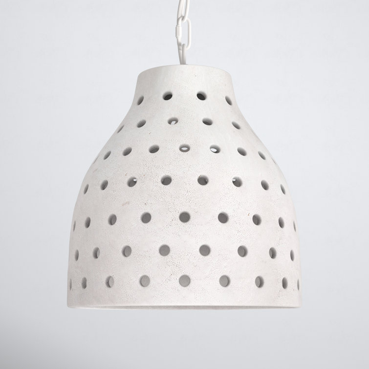 Coastal Charm Textured Matte White Ceramic Pendant Light