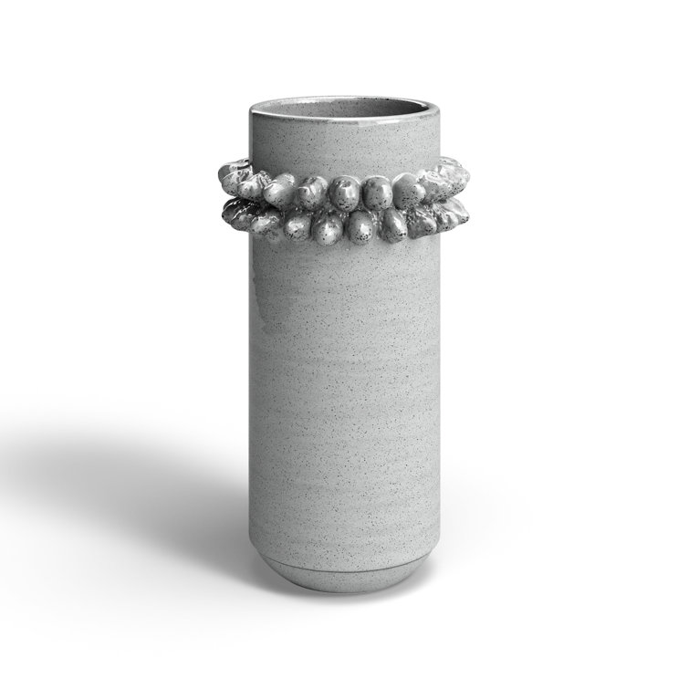 Mallorca 11" Gray Ceramic Decorative Table Vase