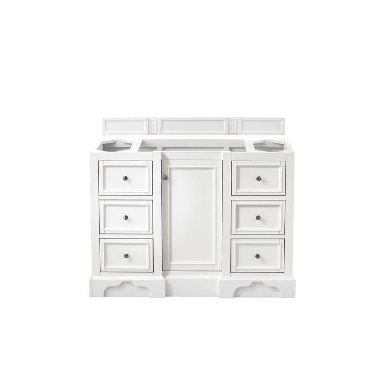 Bright White 48" Poplar and MDF Single Vanity Base