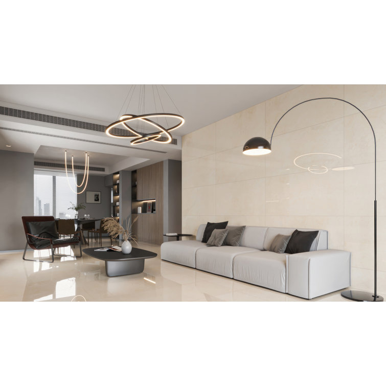Large Polished Crema Marfil Light Porcelain Tile for Wall and Floor