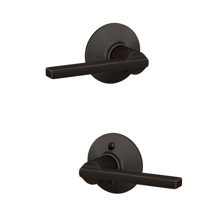 Schlage Latitude Aged Bronze Passage Door Lever for Interior Use
