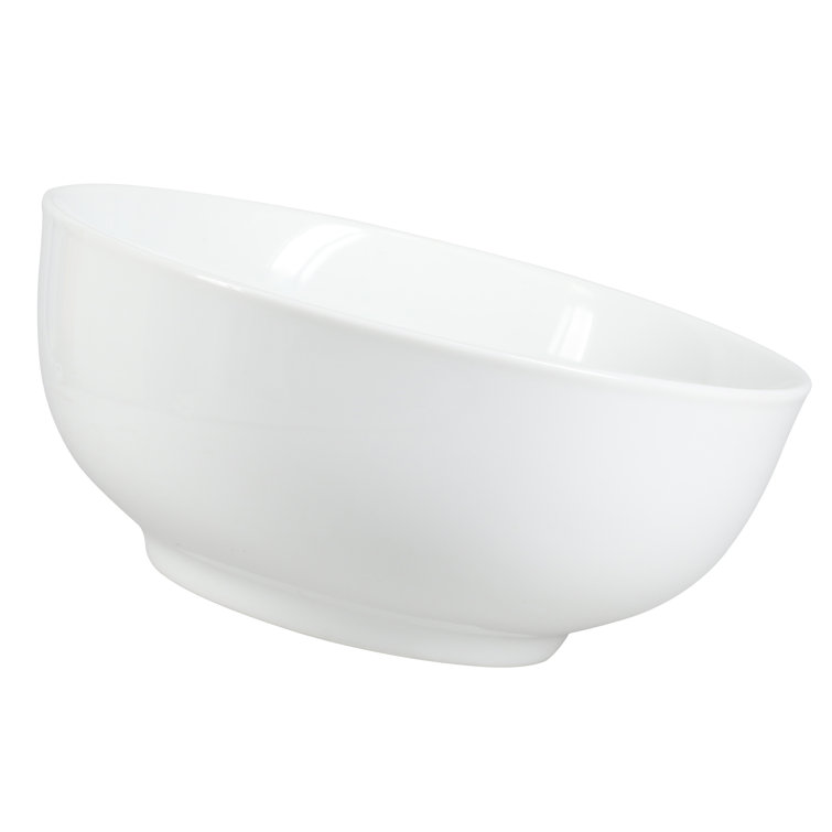 Classic White Porcelain 1.75-Quart Round Serving Bowls, Set of 2