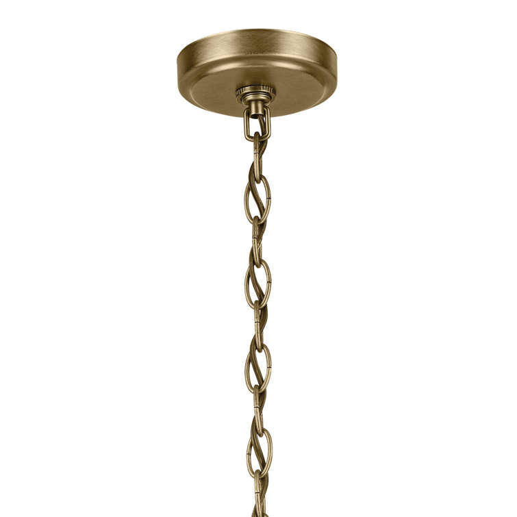 Natural Brass Mini Chandelier with Clear Seeded Glass