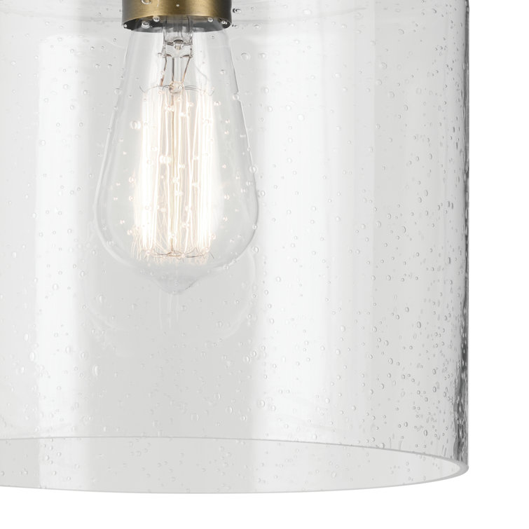 Winslow Natural Brass Semi-Flush Mount with Clear Seeded Glass