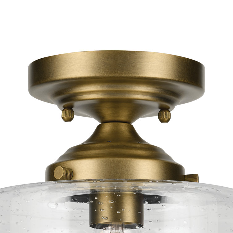 Winslow Natural Brass Semi-Flush Mount with Clear Seeded Glass
