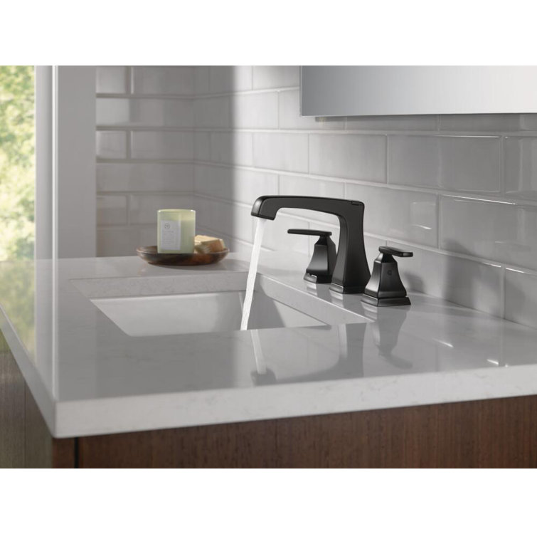 Modern Stainless Steel Widespread Faucet with Brass Handles
