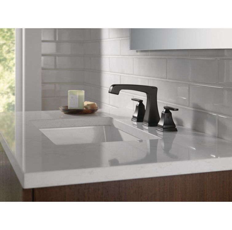 Modern Stainless Steel Widespread Faucet with Brass Handles