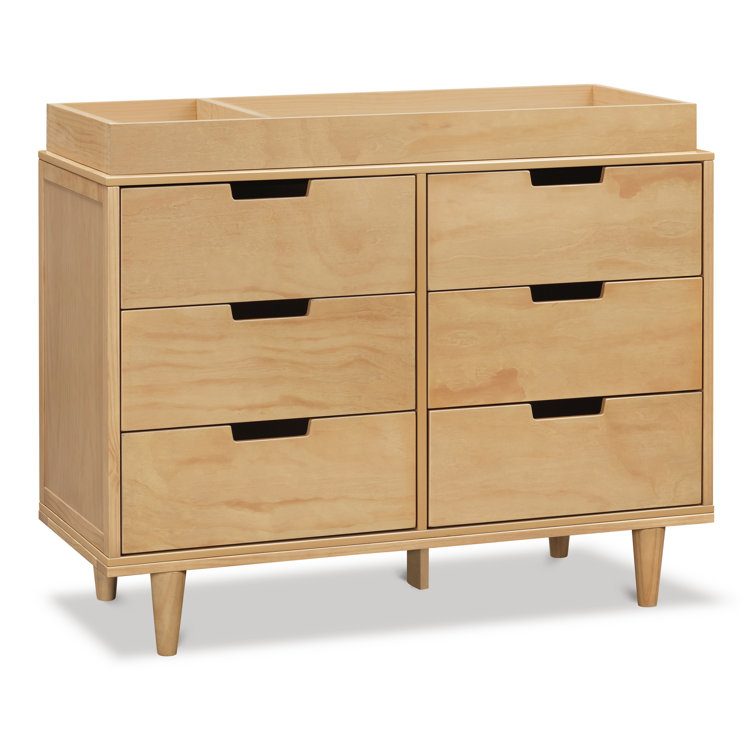 Honey Wood 6-Drawer Double Nursery Dresser