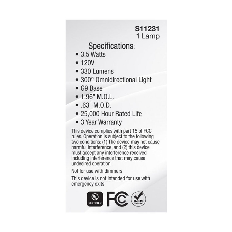Clear Bi-pin Decorative LED Bulb for Commercial Use