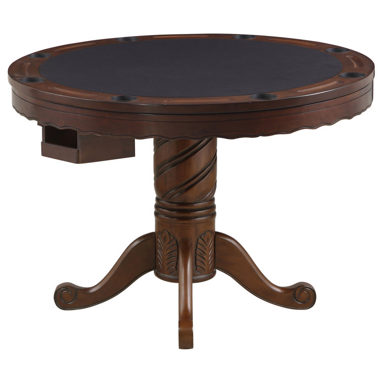 Tobacco and Black 48" Wood and Felt Game Table Set