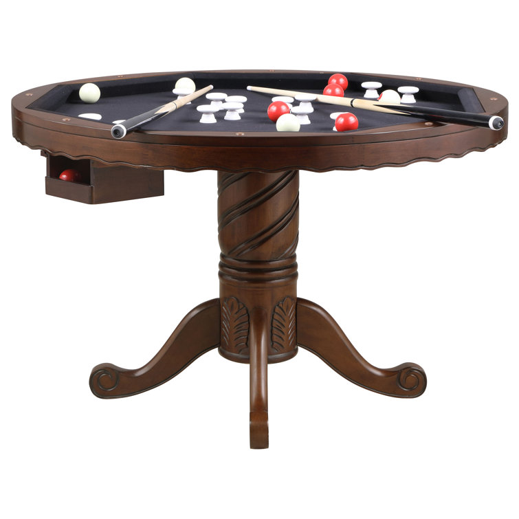 Tobacco and Black 48" Wood and Felt Game Table Set