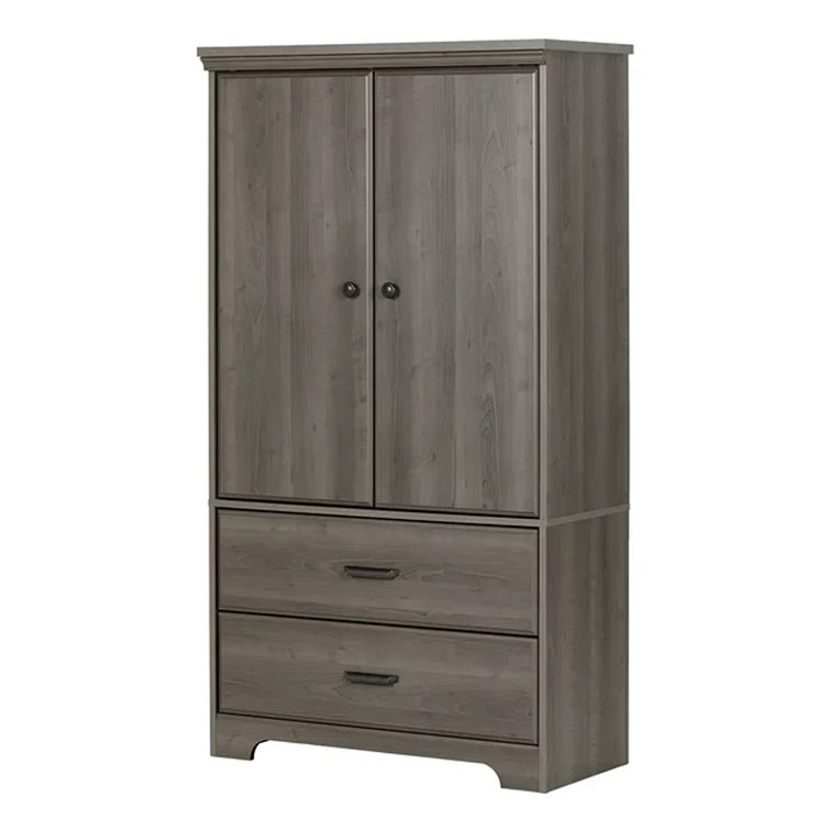 Versa Gray Maple 2-Door Armoire with Drawers