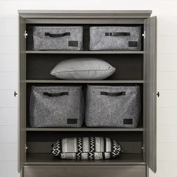 Versa Gray Maple 2-Door Armoire with Drawers