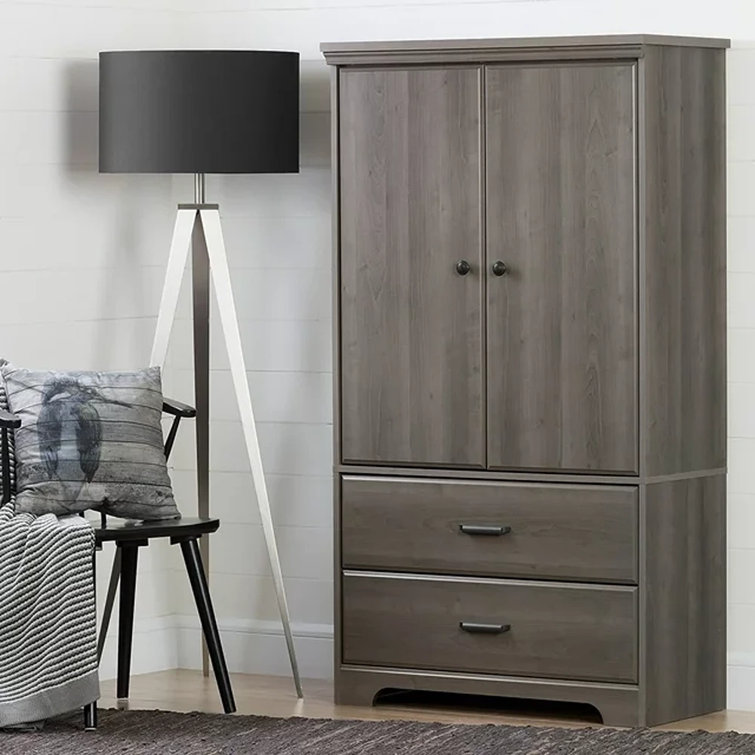 Versa Gray Maple 2-Door Armoire with Drawers