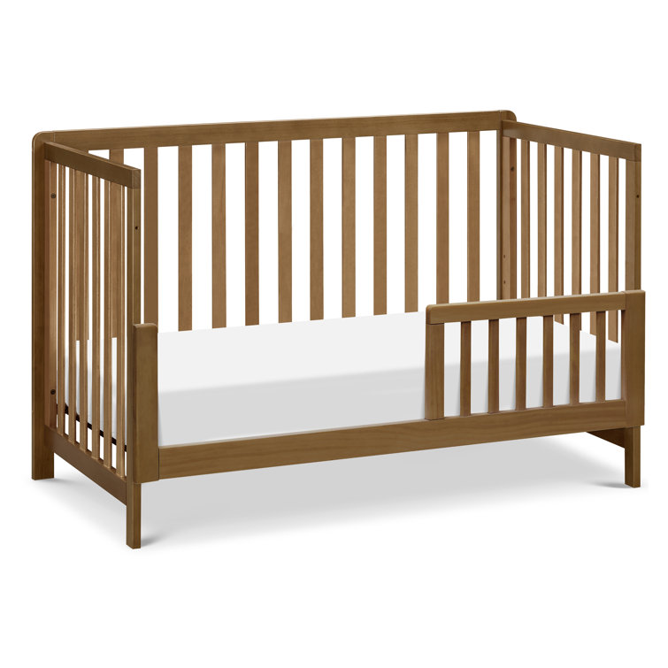 Walnut 4-in-1 Low-Profile Convertible Crib with Clean Lines