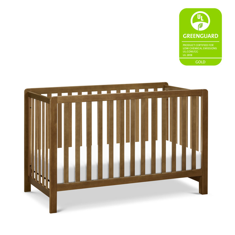 Walnut 4-in-1 Low-Profile Convertible Crib with Clean Lines