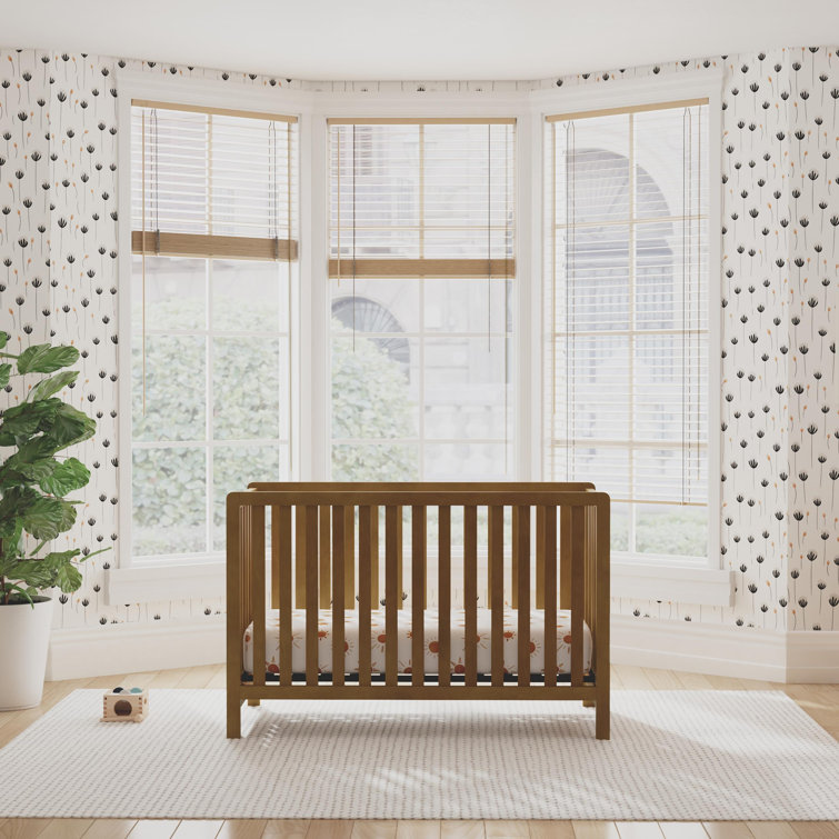 Walnut 4-in-1 Low-Profile Convertible Crib with Clean Lines