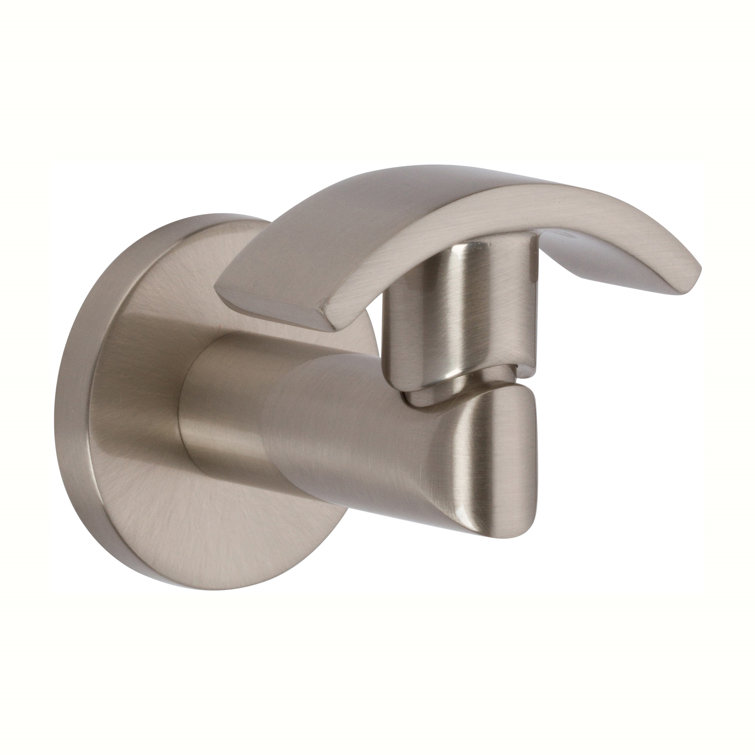 Satin Nickel Modern Brass Wall Mount Robe Hook