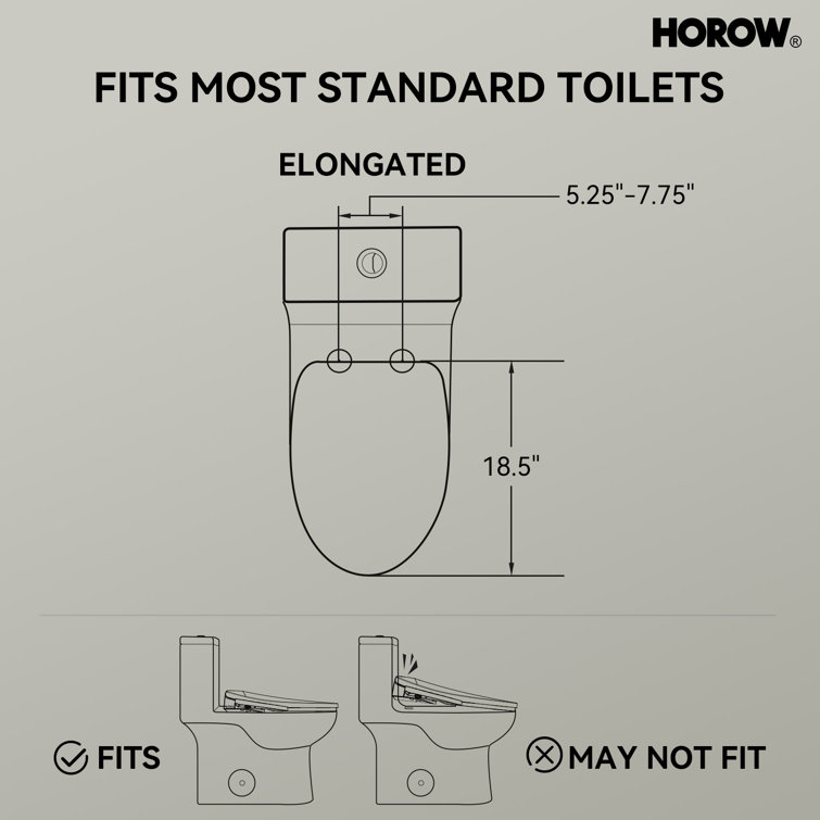 White Smart Bidet Seat with Warm Water and Heated Dryer