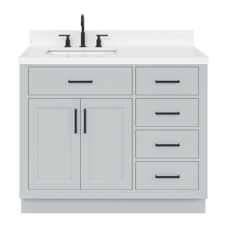 Hepburn 42" Gray Hardwood Freestanding Single Basin Vanity