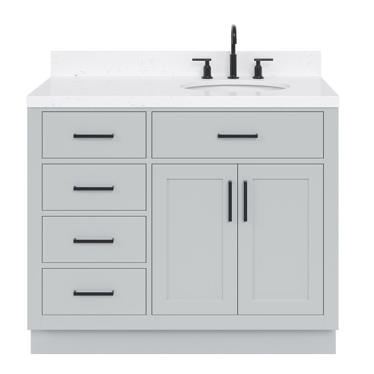 Hepburn 42" Gray Hardwood Freestanding Single Basin Vanity