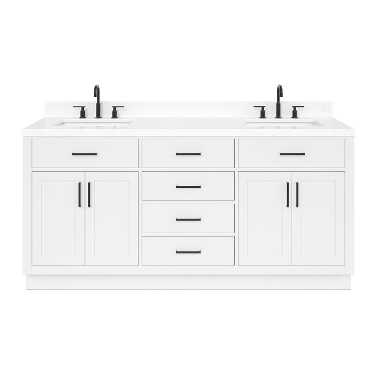 Hepburn 72" White Freestanding Double Basin Vanity Set