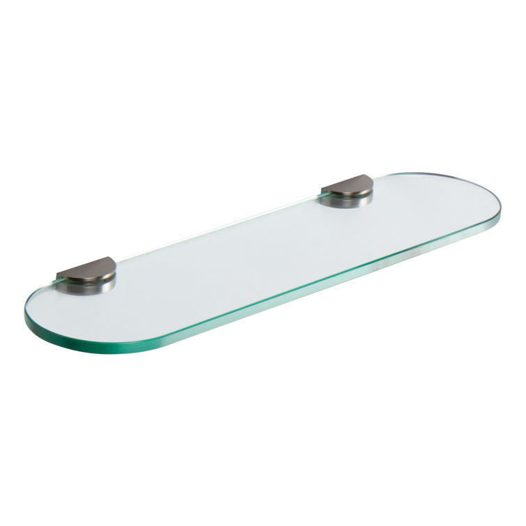 Satin Nickel Wall Mounted Glass Shower Shelf