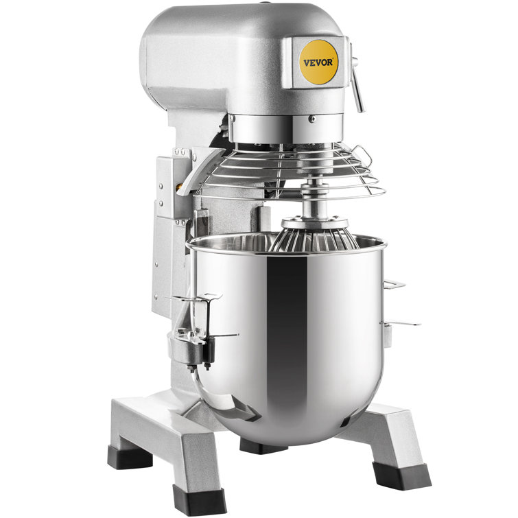 Silver 10 Quart Stainless Steel Commercial Stand Mixer