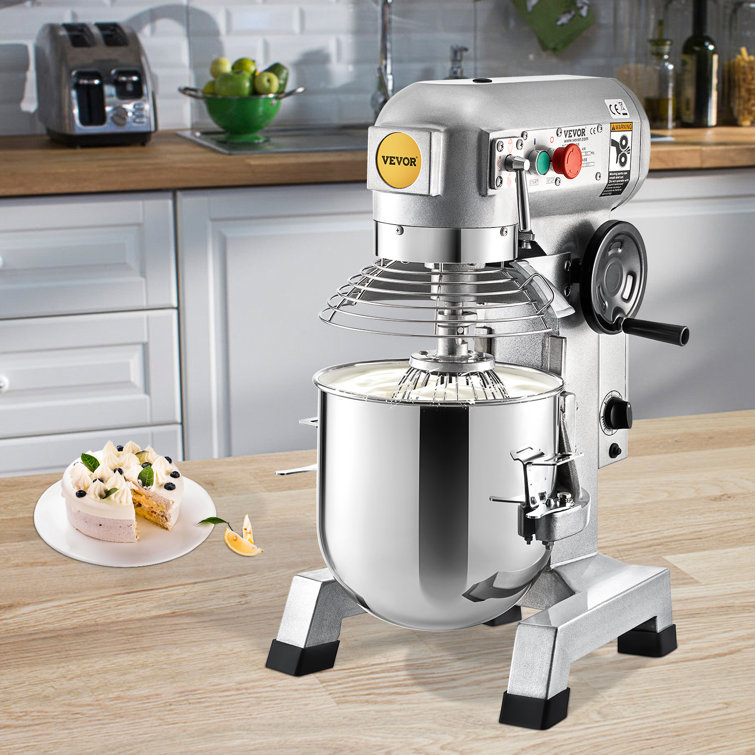 Silver 10 Quart Stainless Steel Commercial Stand Mixer
