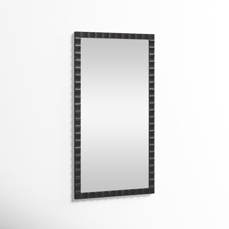 Classic Black Metal Framed Rectangular Wall Mirror