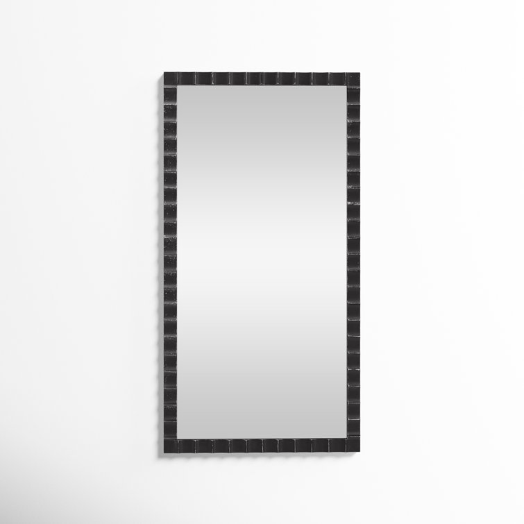 Classic Black Metal Framed Rectangular Wall Mirror