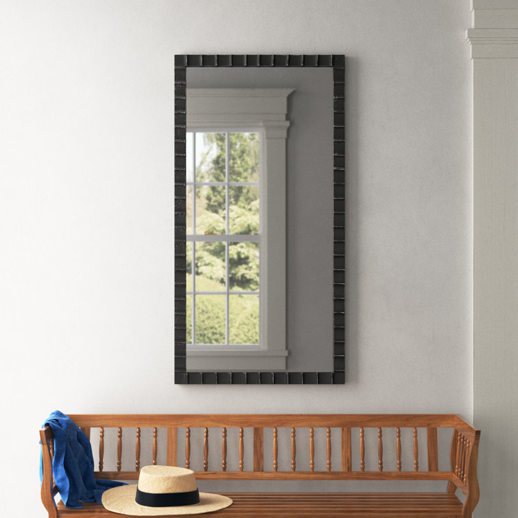 Classic Black Metal Framed Rectangular Wall Mirror
