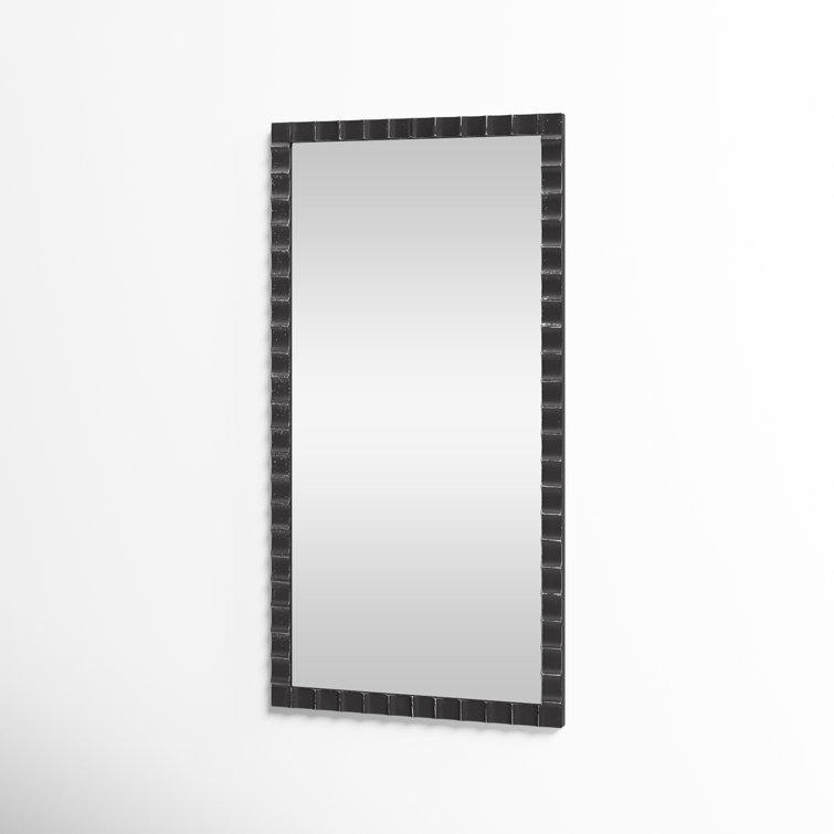 Classic Black Metal Framed Rectangular Wall Mirror
