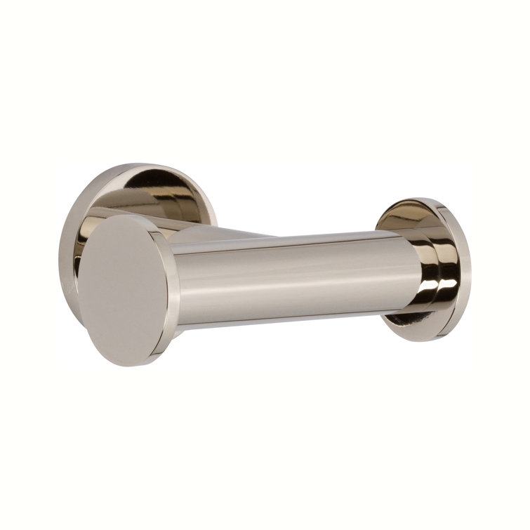 Polished Nickel Double Robe Hook with Solid Brass Construction