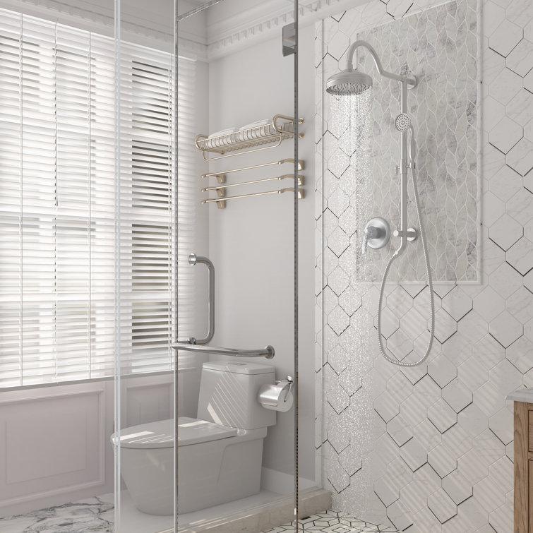 Brushed Nickel Dual Rain and Handheld Shower System
